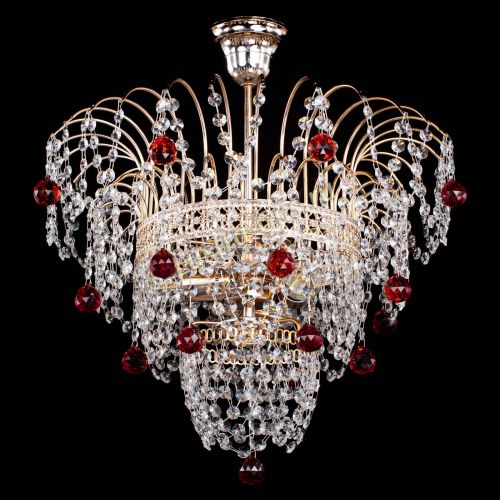 Люстра Агата Венеция №2 - 3 лампы красная в Сочи Гусь Хрустальный