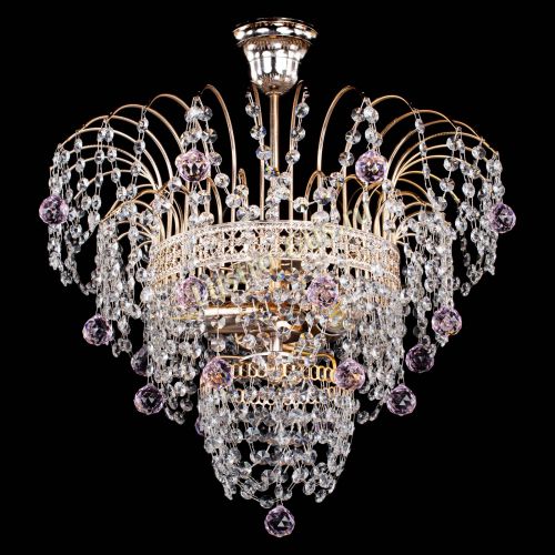 Люстра Агата Венеция №2 - 3 лампы розовая в Сочи Гусь Хрустальный