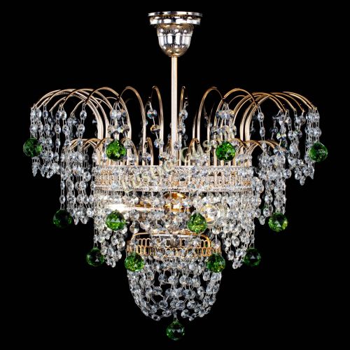 Люстра Агата Венеция №2 - 3 лампы зеленая в Сочи Гусь Хрустальный