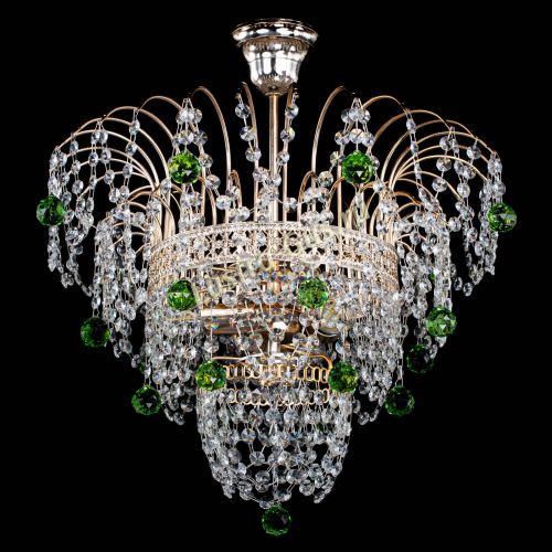 Люстра Агата Венеция №2 - 3 лампы зеленая в Сочи Гусь Хрустальный