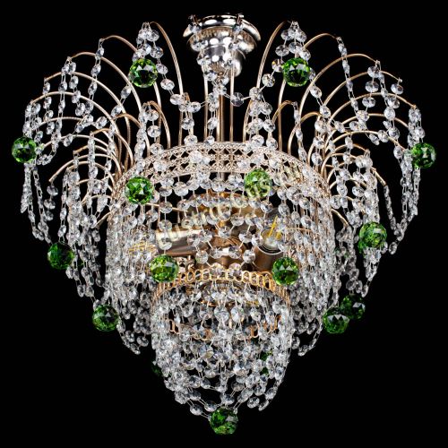 Люстра Агата Венеция №2 - 3 лампы зеленая в Сочи Гусь Хрустальный