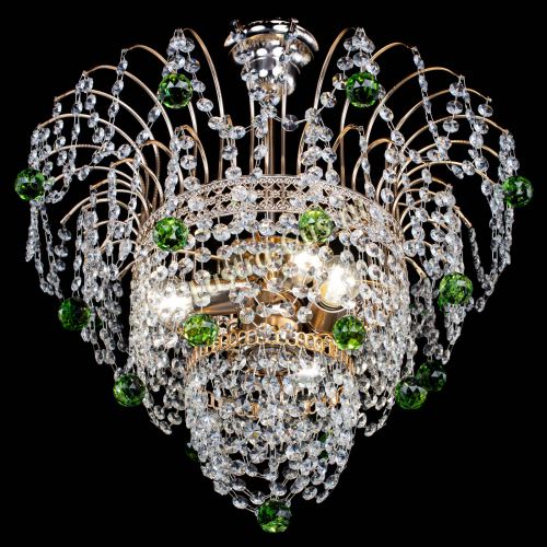 Люстра Агата Венеция №2 - 3 лампы зеленая в Сочи Гусь Хрустальный