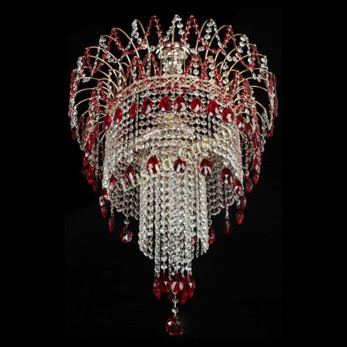 Люстра Агата Венеция №4 длинная Красная в Сочи Гусь Хрустальный