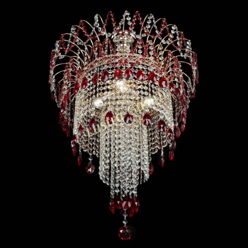 Люстра Агата Венеция №4 длинная Красная в Сочи Гусь Хрустальный