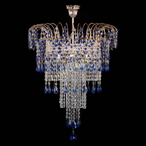 Люстра Агата Венеция №4 длинная Синяя в Сочи Гусь Хрустальный