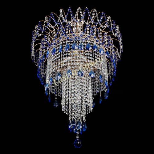 Люстра Агата Венеция №4 длинная Синяя в Сочи Гусь Хрустальный