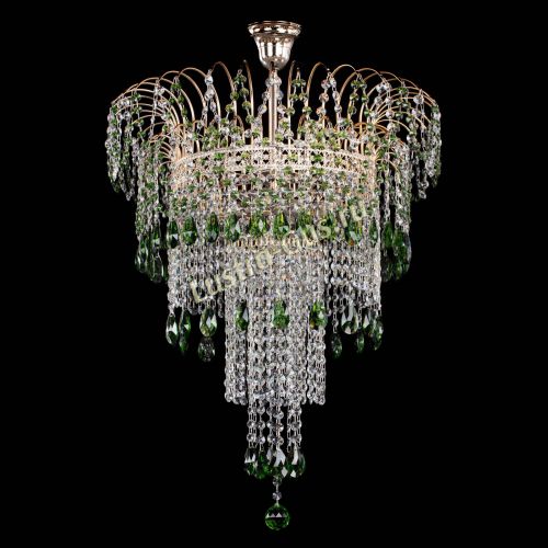 Люстра Агата Венеция №4 длинная Зеленая в Сочи Гусь Хрустальный