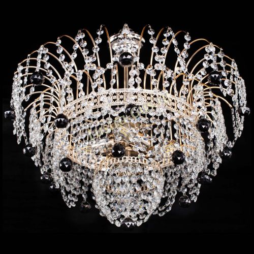 Люстра Агата Венеция №4 шар черная в Сочи Гусь Хрустальный