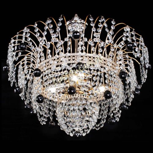 Люстра Агата Венеция №4 шар черная в Сочи Гусь Хрустальный