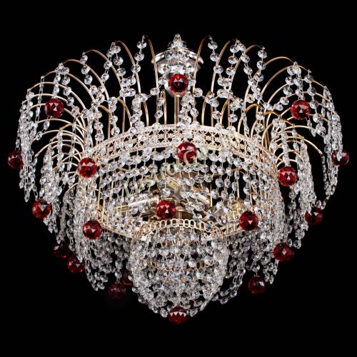 Люстра Агата Венеция №4 шар красная в Сочи Гусь Хрустальный