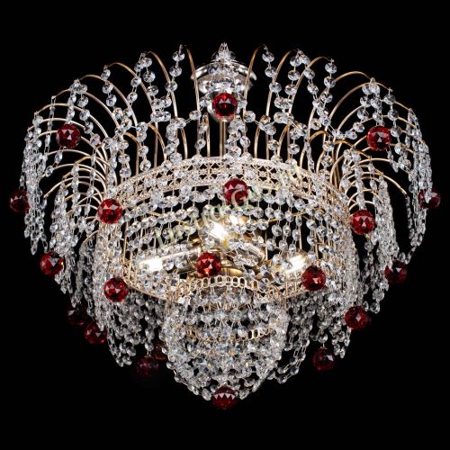 Люстра Агата Венеция №4 шар красная в Сочи Гусь Хрустальный