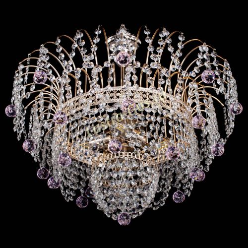 Люстра Агата Венеция №4 шар розовая в Сочи Гусь Хрустальный