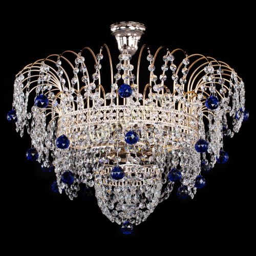 Люстра Агата Венеция №4 шар синяя в Сочи Гусь Хрустальный