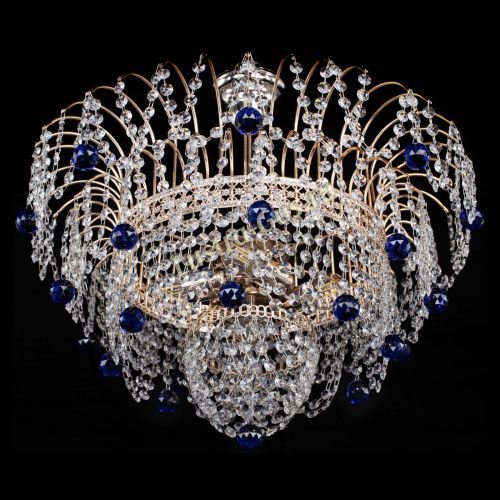 Люстра Агата Венеция №4 шар синяя в Сочи Гусь Хрустальный