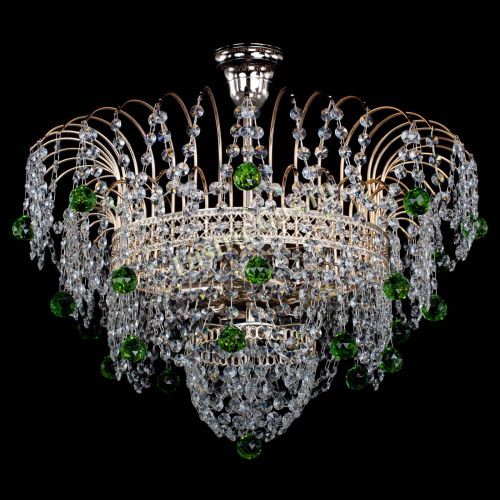Люстра Агата Венеция №4 шар зеленая в Сочи Гусь Хрустальный