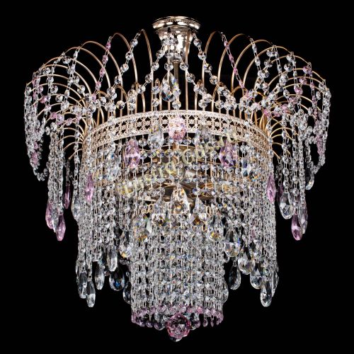 Люстра Агата Венеция №4 розовая в Сочи Гусь Хрустальный