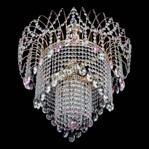 Люстра Агата Венеция №4 розовая в Сочи Гусь Хрустальный