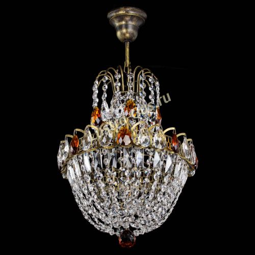 Люстра Астра №1 с подвесом под бронзу Чайная в Сочи Гусь Хрустальный