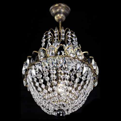 Люстра Астра №1 с подвесом под бронзу Черная в Сочи Гусь Хрустальный