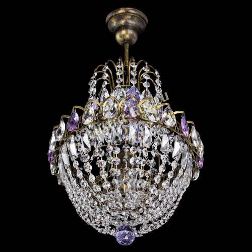 Люстра Астра №1 с подвесом под бронзу Фиолетоавя в Сочи Гусь Хрустальный