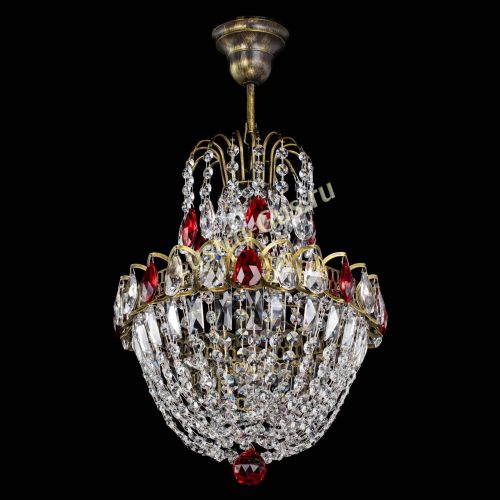 Люстра Астра №1 с подвесом под бронзу Красная в Сочи Гусь Хрустальный