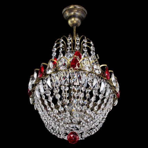 Люстра Астра №1 с подвесом под бронзу Красная в Сочи Гусь Хрустальный