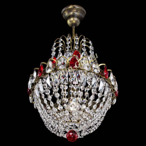 Люстра Астра №1 с подвесом под бронзу Красная в Сочи Гусь Хрустальный
