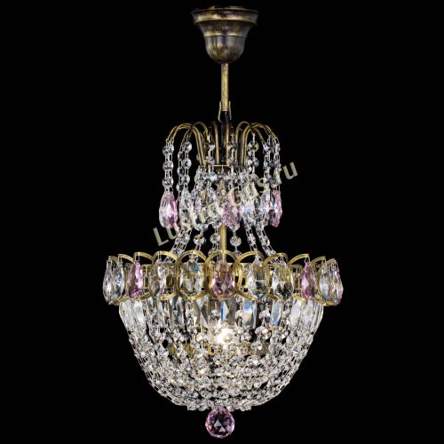 Люстра Астра №1 с подвесом под бронзу Розовая в Сочи Гусь Хрустальный