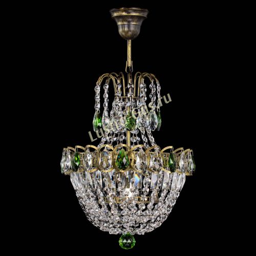 Люстра Астра №1 с подвесом под бронзу Зеленая в Сочи Гусь Хрустальный