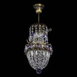 Люстра Астра №1 узкая фиолетовая под бронзу в Сочи