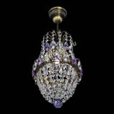 Люстра Астра №1 узкая фиолетовая под бронзу в Сочи