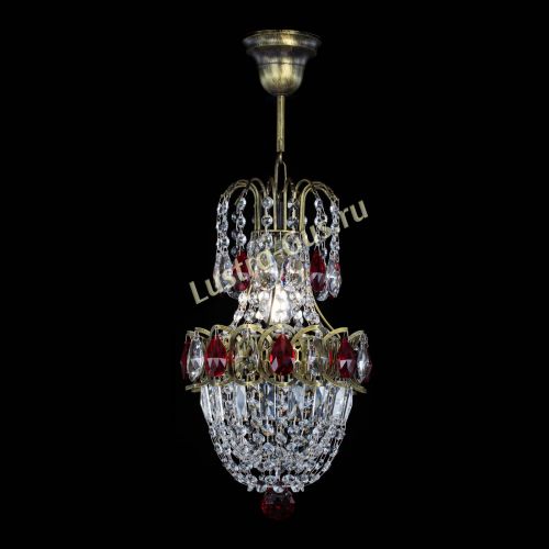 Люстра Астра №1 узкая красная под бронзу в Сочи Гусь Хрустальный