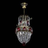 Люстра Астра №1 узкая красная под бронзу в Сочи