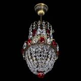Люстра Астра №1 узкая красная под бронзу в Сочи