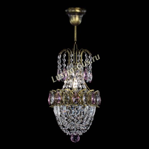 Люстра Астра №1 узкая розовая под бронзу в Сочи Гусь Хрустальный