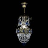 Люстра Астра №1 узкая синяя под бронзу в Сочи