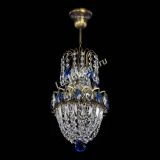 Люстра Астра №1 узкая синяя под бронзу в Сочи