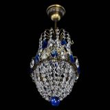 Люстра Астра №1 узкая синяя под бронзу в Сочи