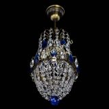 Люстра Астра №1 узкая синяя под бронзу в Сочи