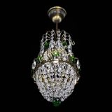 Люстра Астра №1 узкая зеленая под бронзу в Сочи