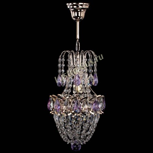 Люстра Астра №1 узкая фиолетовая в Сочи Гусь Хрустальный