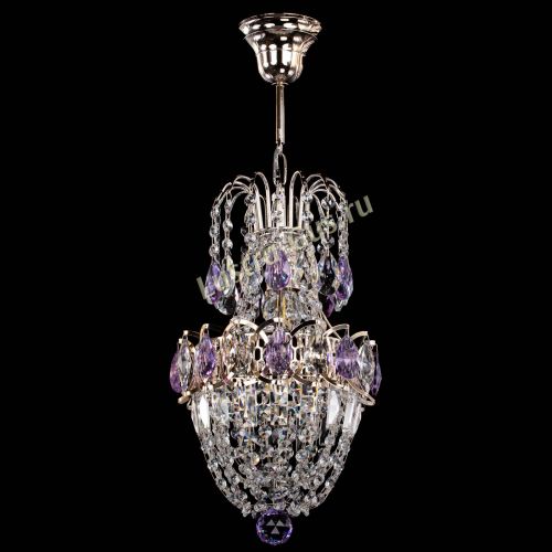 Люстра Астра №1 узкая фиолетовая в Сочи Гусь Хрустальный