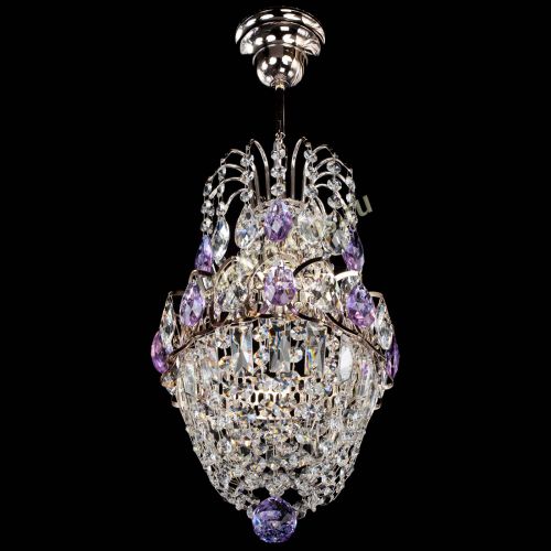 Люстра Астра №1 узкая фиолетовая в Сочи Гусь Хрустальный