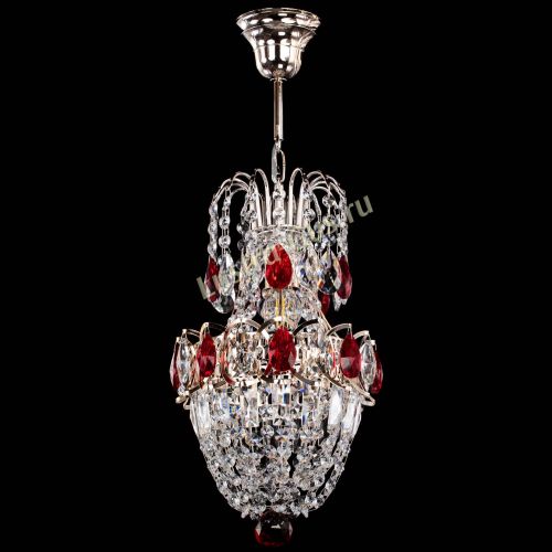 Люстра Астра №1 узкая красная в Сочи Гусь Хрустальный