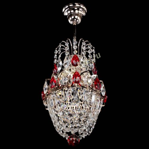 Люстра Астра №1 узкая красная в Сочи Гусь Хрустальный