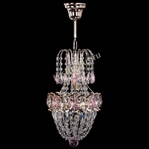 Люстра Астра №1 узкая розовая в Сочи Гусь Хрустальный