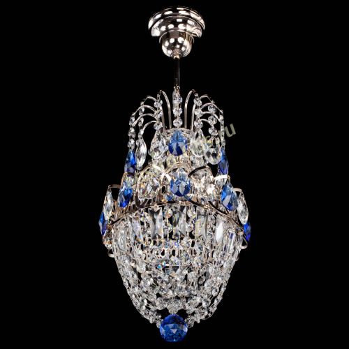 Люстра Астра №1 узкая синяя в Сочи Гусь Хрустальный