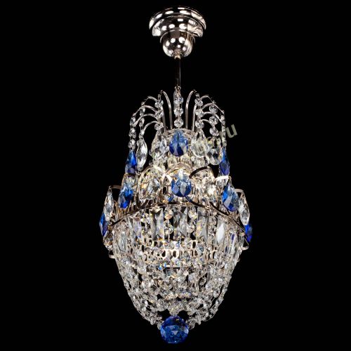 Люстра Астра №1 узкая синяя в Сочи Гусь Хрустальный