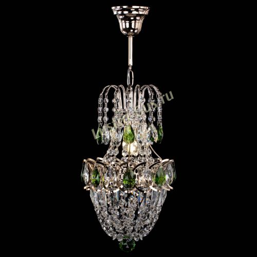 Люстра Астра №1 узкая зеленая в Сочи Гусь Хрустальный