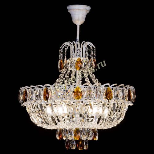 Люстра Астра Белая с подвесом чайная в Сочи Гусь Хрустальный